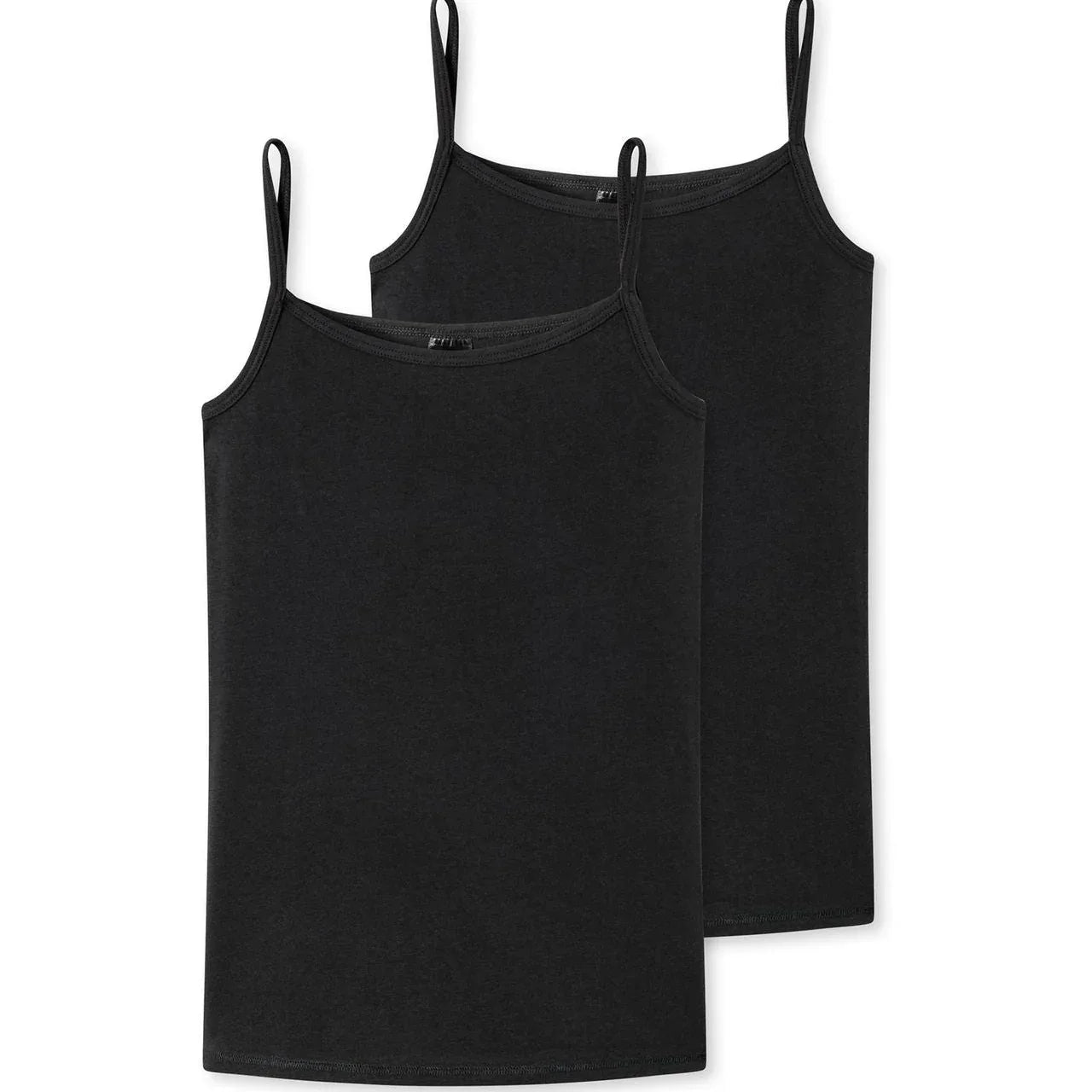 Schiesser Girls' Soft & Stretchy Spaghetti Strap Basic Camisoles 2-Pack - Gomix Brands Outlet